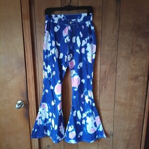 Women's Tye Dye Bell Bottom Flare Jeans Size S